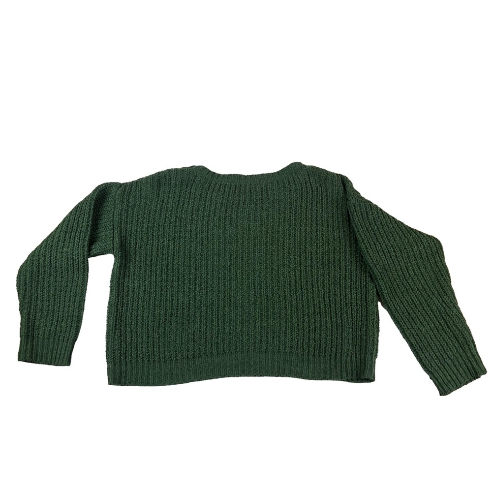 Double Zero Green Shaker Knit Crop Sweater, Size Small Junior - Picture 2 of 10